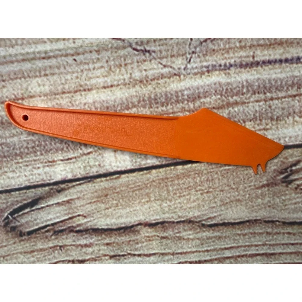Vintage Tupperware Cheese Knife Cutter Slicer Spreader Orange #1223-3